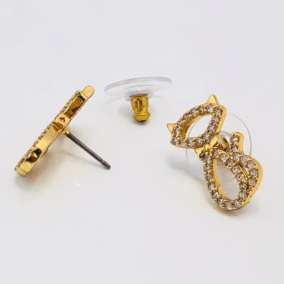 NEW Kate Spade Jazz Things Up Pave Cat Earrings - Picture 3 of 5